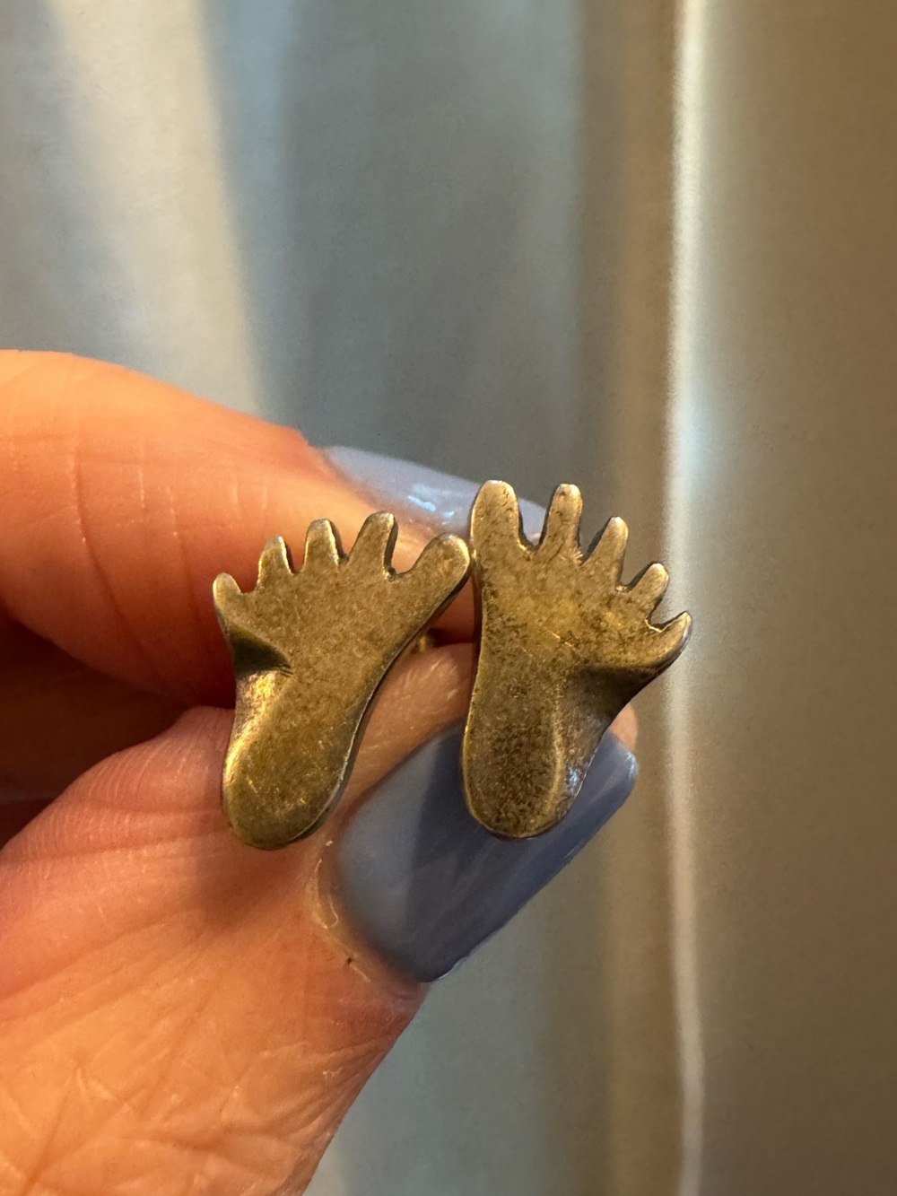 James Avery Tiny Footprint Stud Earrings - Antique Silver